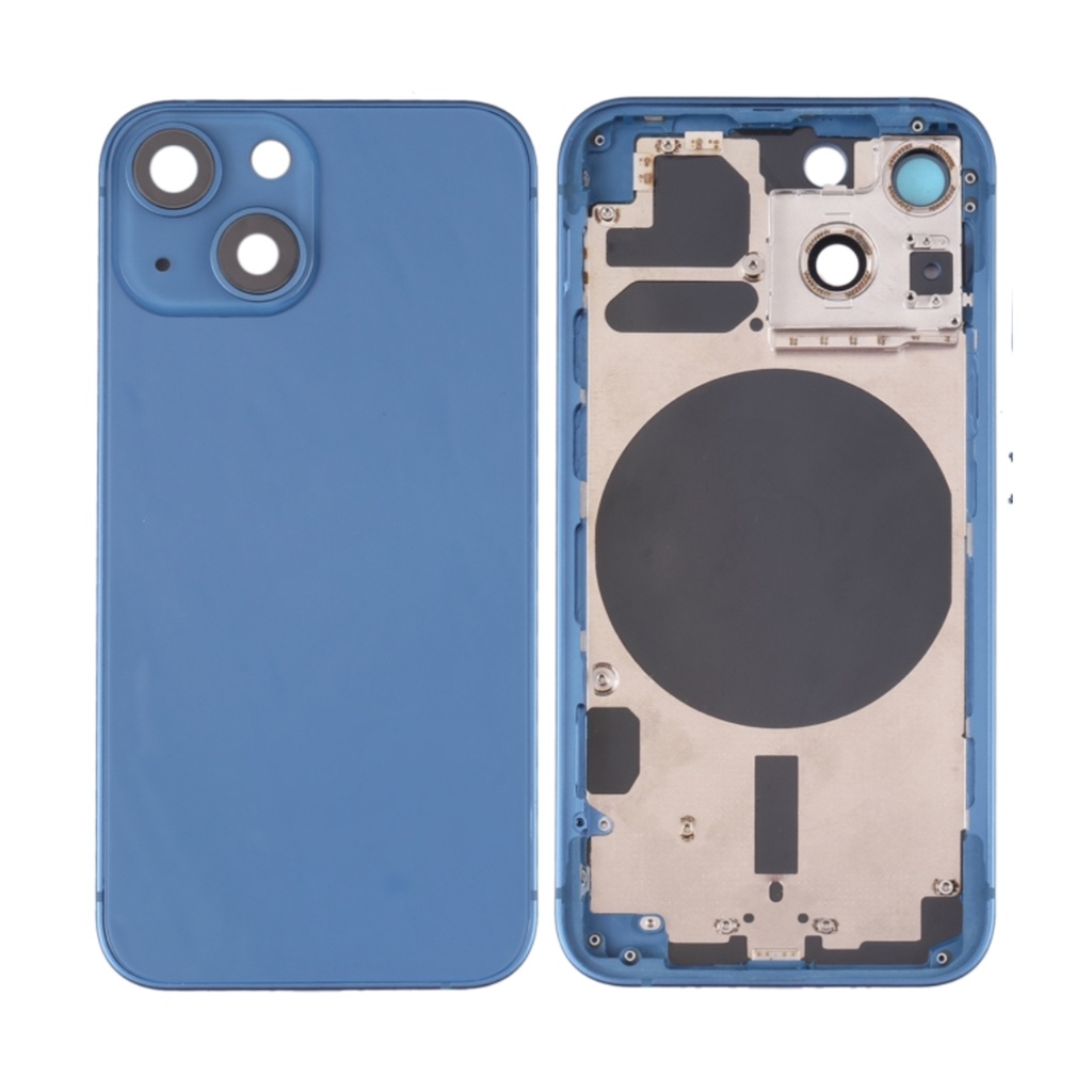 Moldura mini iPhone 13 vidro integrado azul