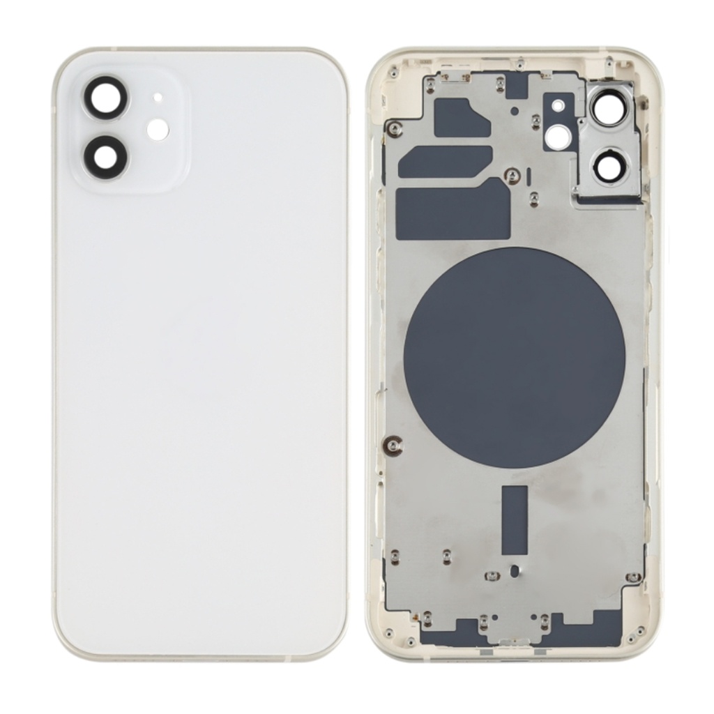 IPhone 12-12 Pro with integrated glass frame in white color
