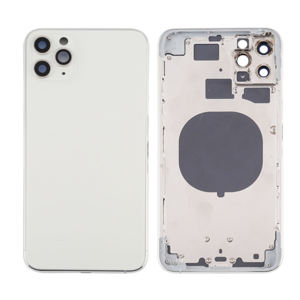 IPhone 11 ProMax with integrated glass frame in white color
