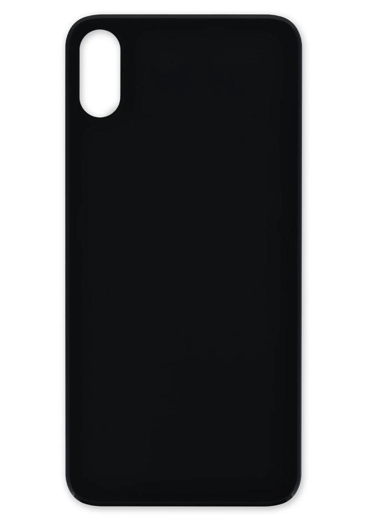 Capa traseira de vidro preta para iPhone XS
