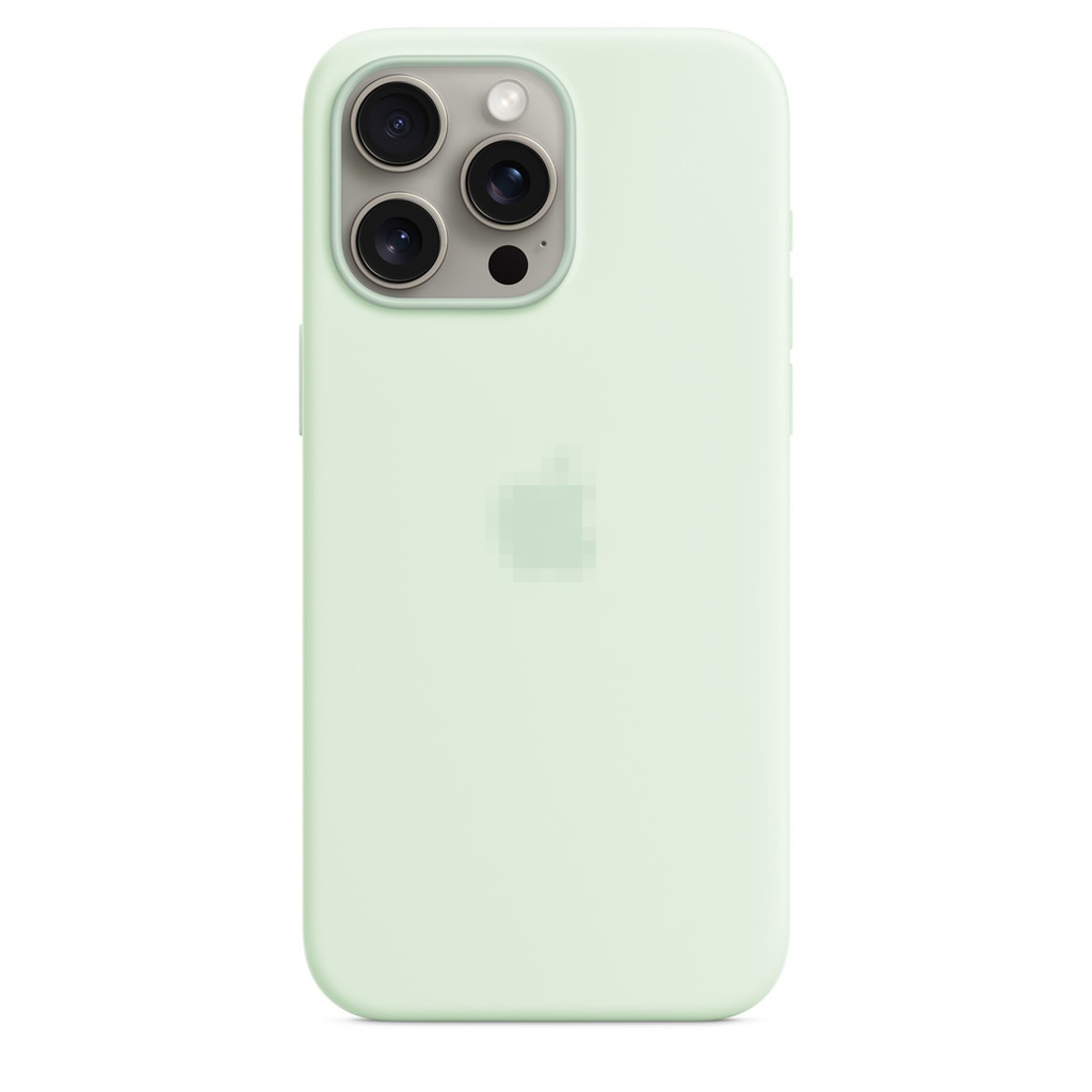iPhone 15 Pro Max MagSafe silicone protective case  light mint color 