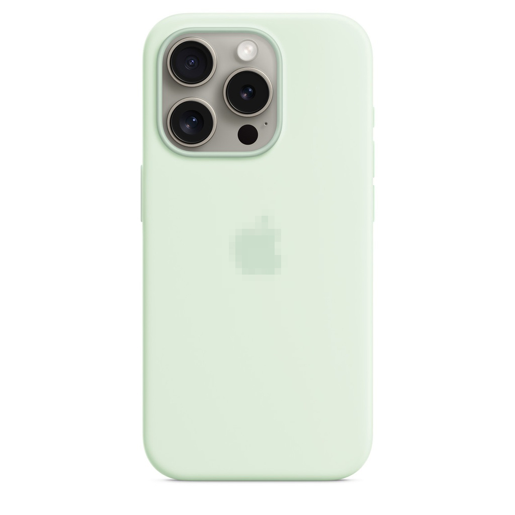  iPhone 15 Pro MagSafe silicone protective case  light mint color
