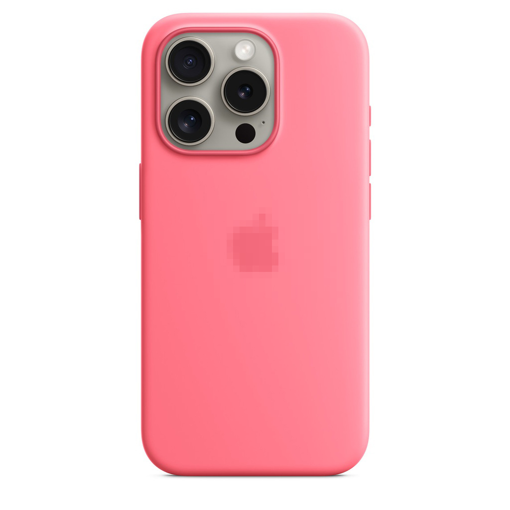 Capa protetora de silicone MagSafe para iPhone 15 Pro rosa