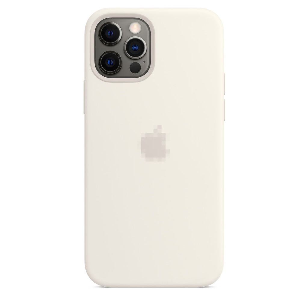 Capa protetora de silicone MagSafe para iPhone 12 branca