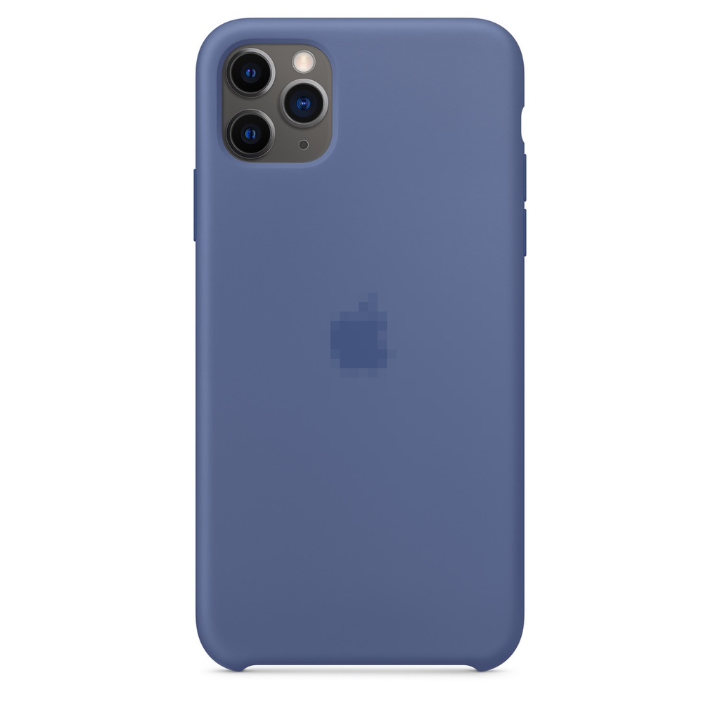 Capa de silicone para iPhone 11 Pro Max, linho azul