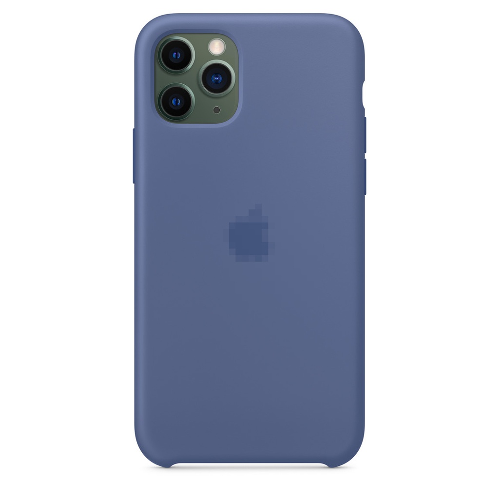 Capa de silicone para iPhone 11 Pro, linho azul