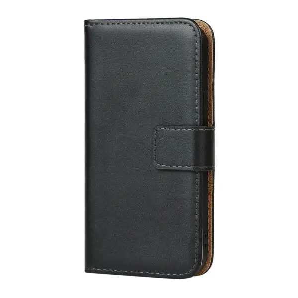 Capa protetora estilo carteira para iPhone 13 mini preta