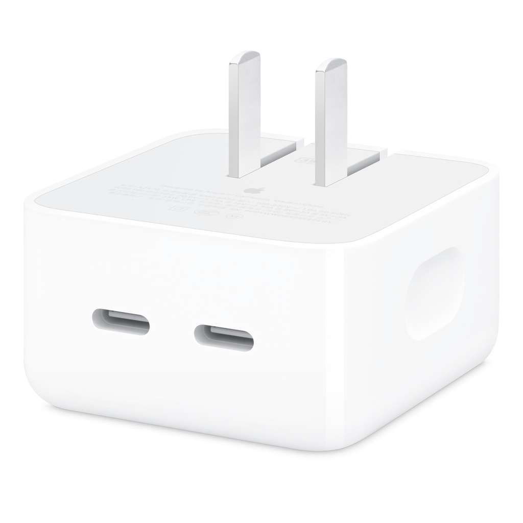 Adaptador de energia pequeno com porta USB-C dupla de 35 W