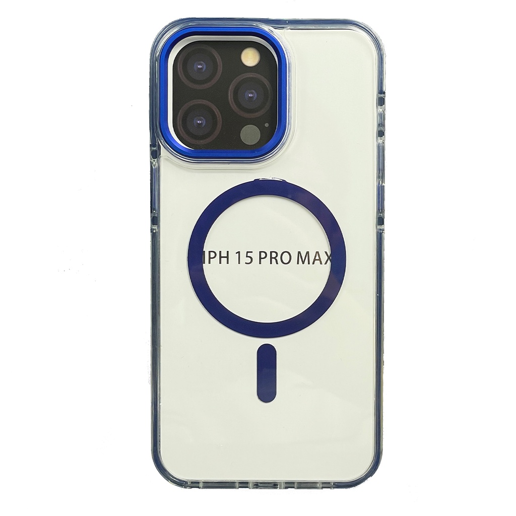 iPhone 15promax   Magnetic charging case blue
