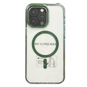 Capa de carregamento magnético verde para iPhone 15promax
