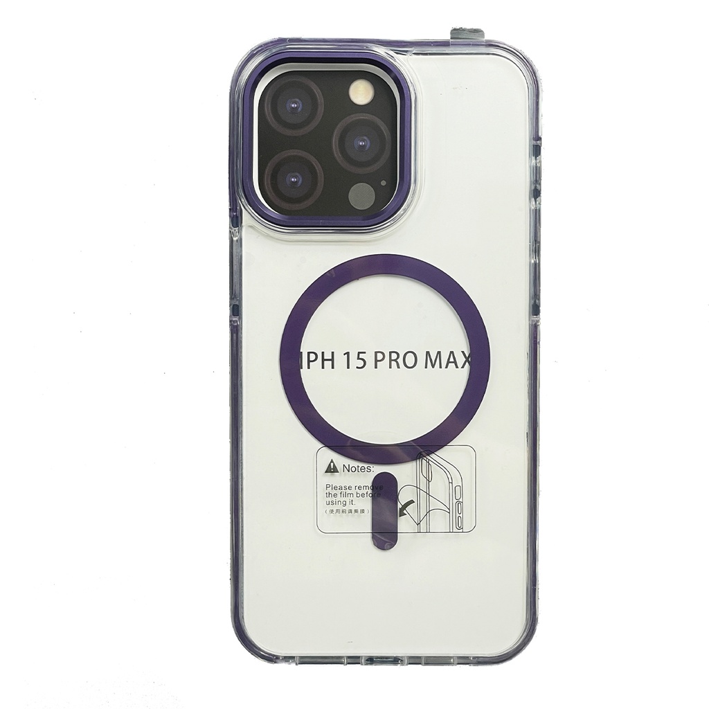 Capa de carregamento magnética roxa para iPhone 15promax
