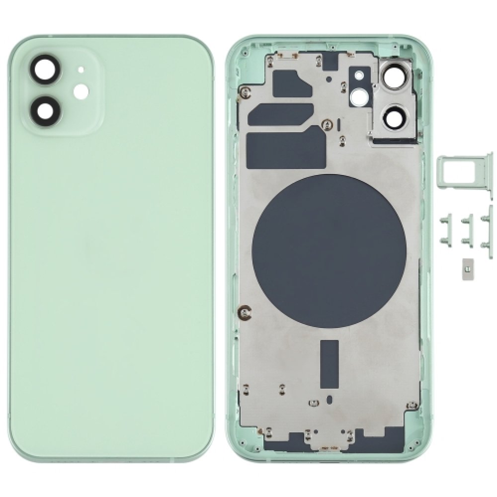 Capa traseira para iPhone 12 com teclas laterais, capa traseira verde