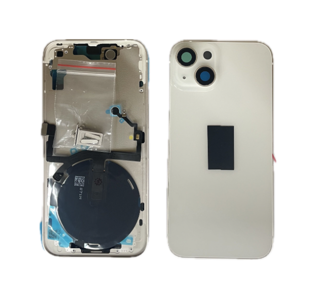 Moldura iPhone 14 + capa traseira + carregamento sem fio branco