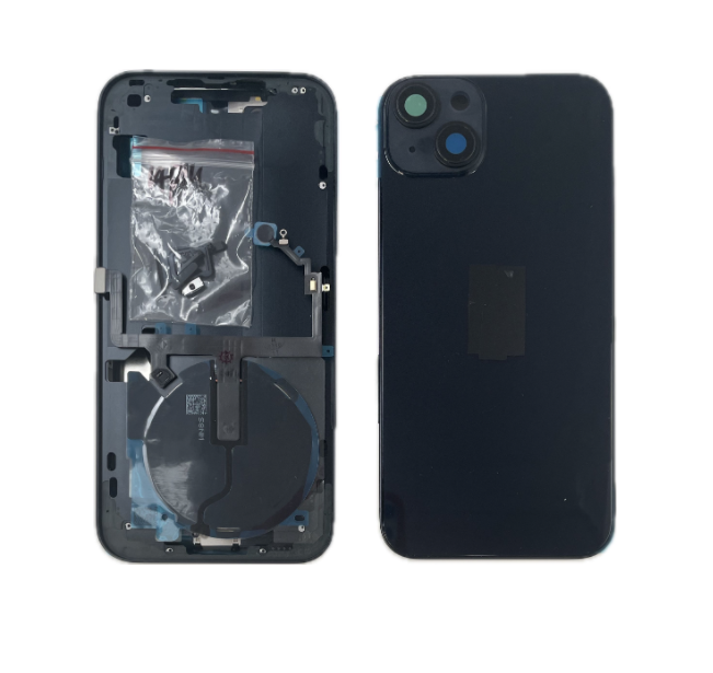Moldura iPhone 14 Plus + capa traseira + carregamento sem fio preto