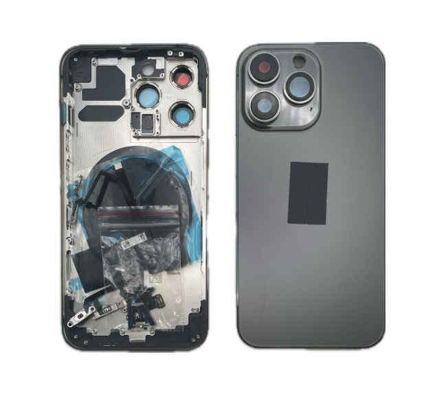 Moldura iPhone 14 Pro + capa traseira + carregamento sem fio preto