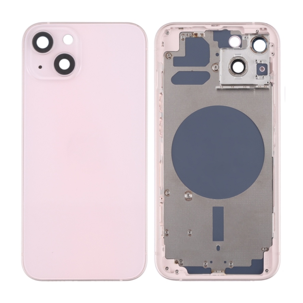 Moldura iPhone 13 integrada vidro rosa