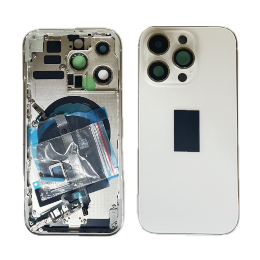 Moldura iPhone 13 Pro + capa traseira + carregamento sem fio branco