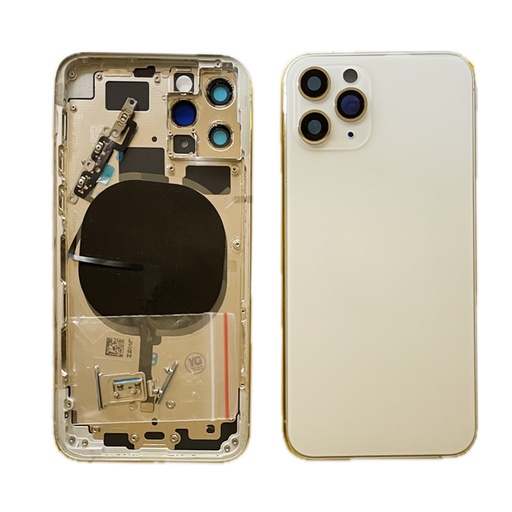 Moldura iPhone 11 Pro + capa traseira + carregamento sem fio branco