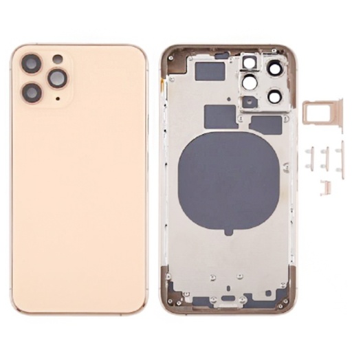 IPhone 11 Pro with integrated glass frame and golden 
