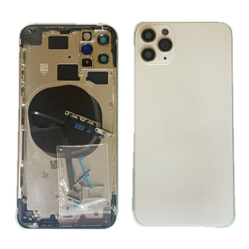 Moldura iPhone 11 Pro Max + capa traseira + carregamento sem fio branco