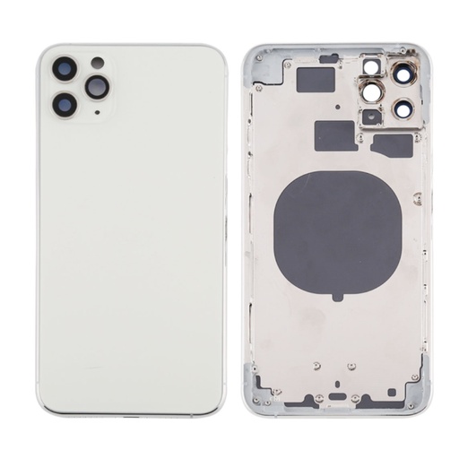 IPhone 11 ProMax with integrated glass frame in white color

