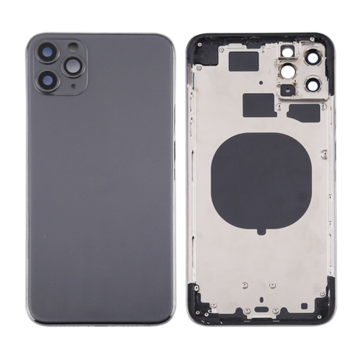 Moldura intermediária do iPhone 11 Pro Max com vidro integrado preto