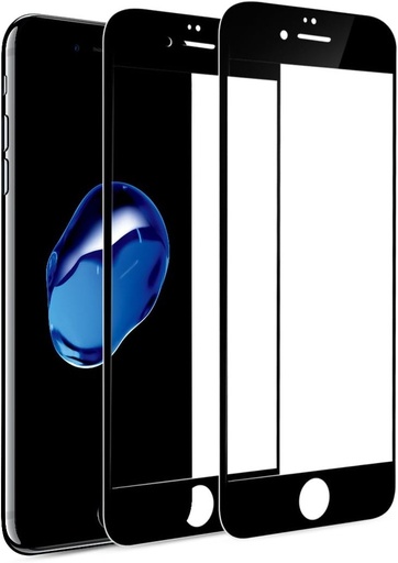 Pacote completo de película temperada preta para iPhone 8G