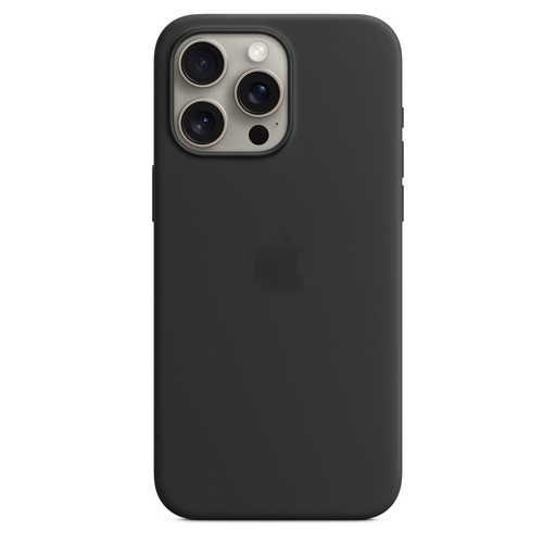 Capa protetora de silicone MagSafe para iPhone 15 Pro Max preta