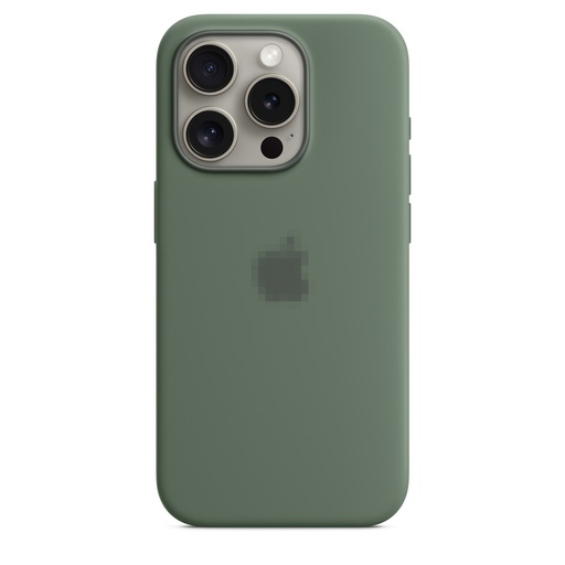Capa de silicone MagSafe especial para iPhone 15 Pro, verde pinho e cipreste