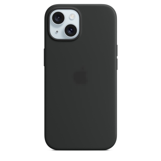 Capa protetora de silicone MagSafe para iPhone 15 preta