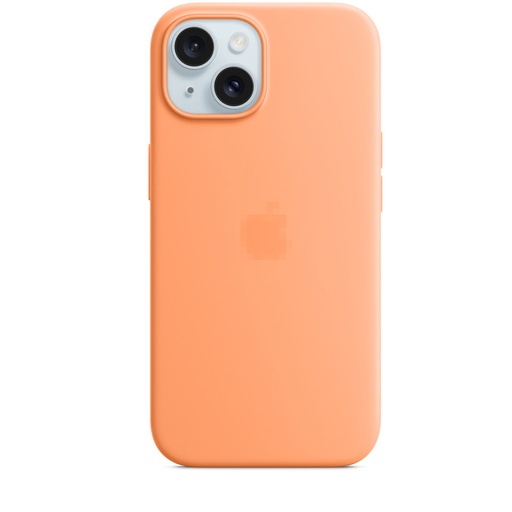 Capa protetora de silicone MagSafe para iPhone 15 Orange Frost