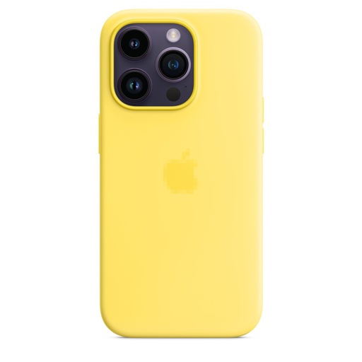 Capa protetora de silicone MagSafe específica para iPhone 14 Pro amarelo claro
