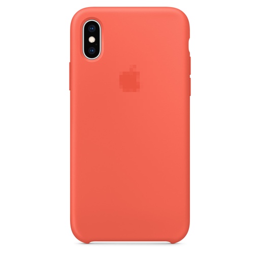 Capa de silicone para iPhone XS damasco pêssego