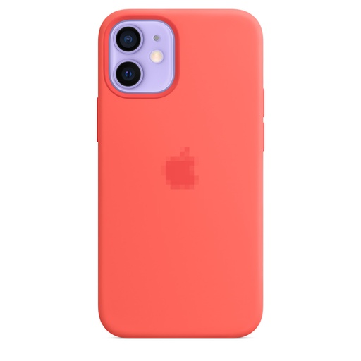 Capa protetora de silicone MagSafe para iPhone 12 mini rosa laranja