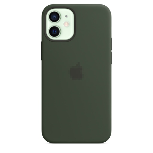 Capa protetora de silicone MagSafe para iPhone 12 mini verde escuro