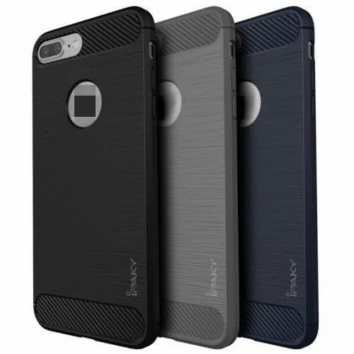 Capa protetora de fibra de carbono escovada para iPhone 7 Plus