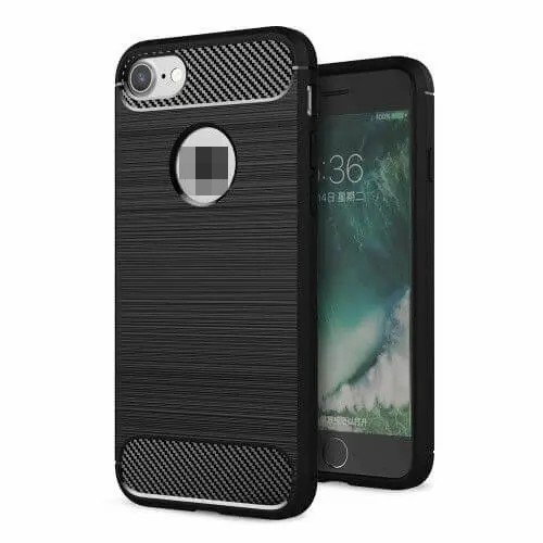 Capa protetora de fibra de carbono escovada para iPhone SE 3