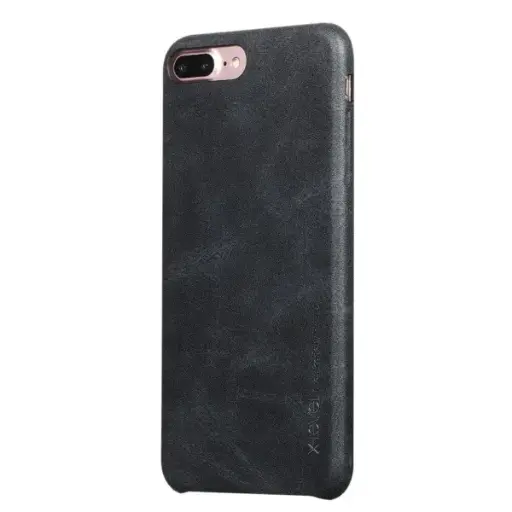 Capa de couro retrô para iPhone 8 Plus preta