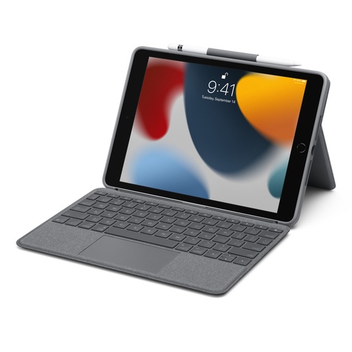Capa de teclado Logitech Combo Touch para iPad 9 com touchpad adequada