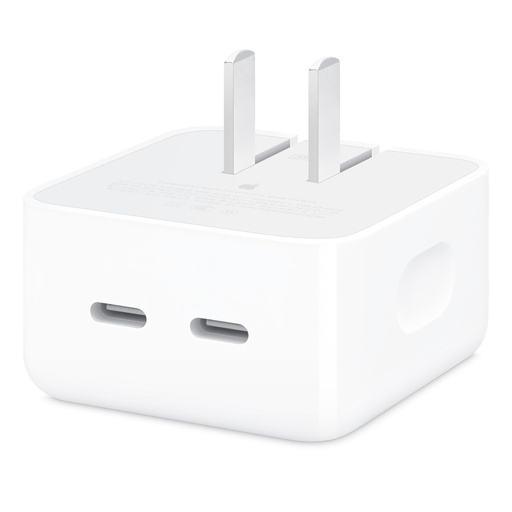 Adaptador de energia pequeno com porta USB-C dupla de 35 W