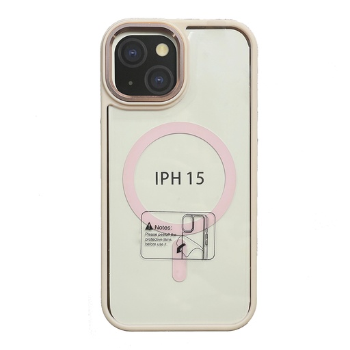 Capa de carregamento magnético para iPhone 15 rosa