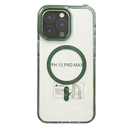 Capa de carregamento magnético verde para iPhone 15promax