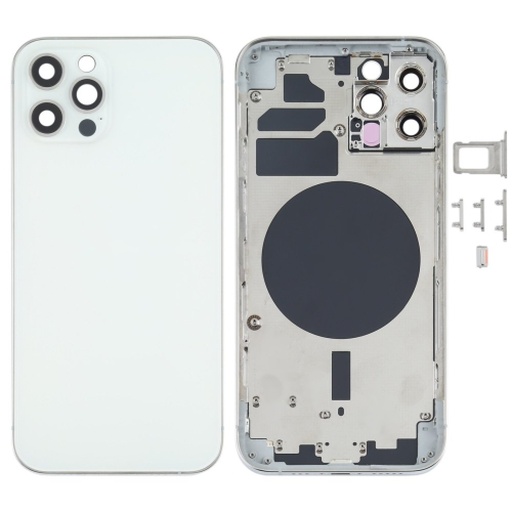 Capa traseira para iPhone 12 Pro com teclas laterais branca
