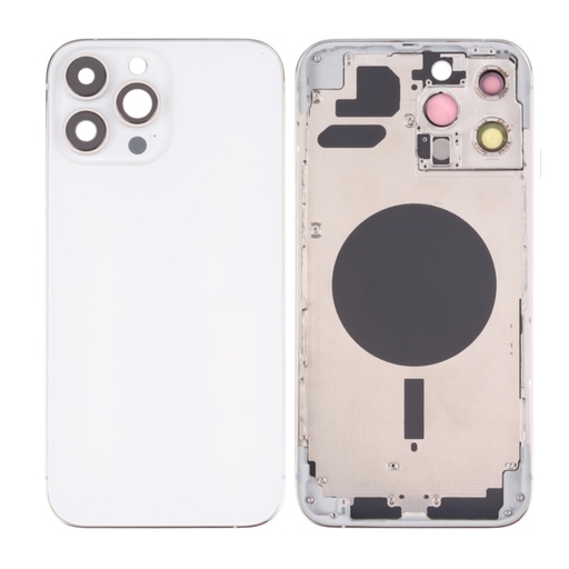 Moldura intermediária de vidro integrada para iPhone 13 Pro Max, branca