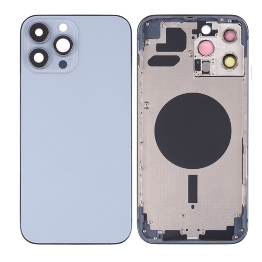 Moldura intermediária de vidro para iPhone 13 Pro Max, peça única, azul